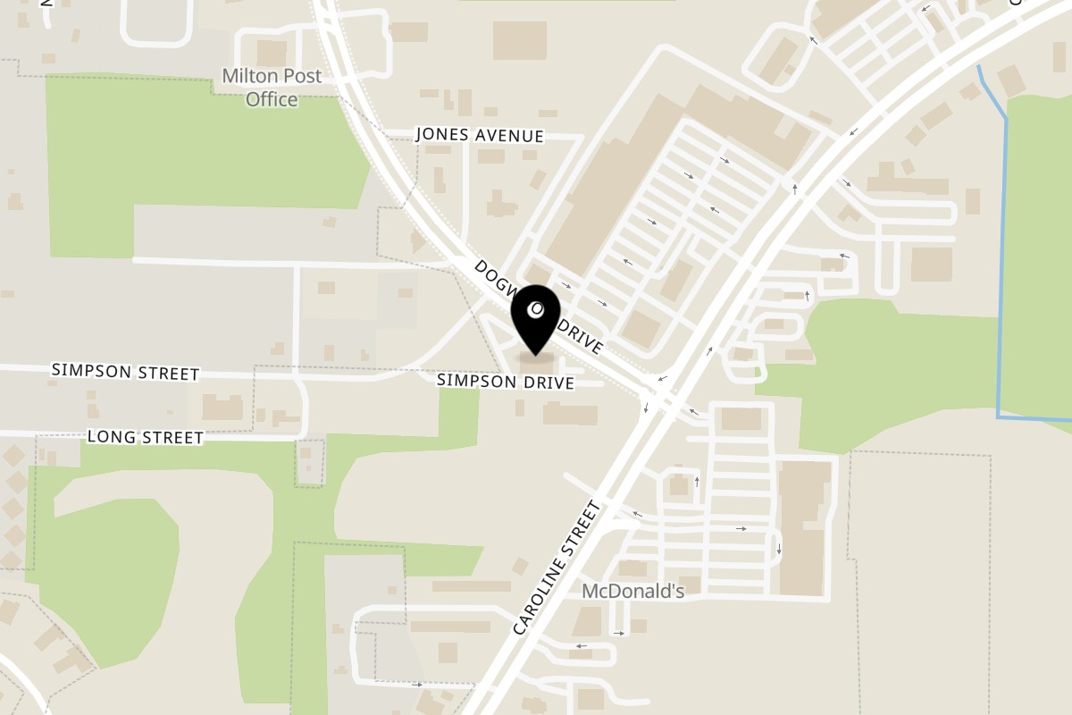 Map showing the location of El Paso Mexican Grill (Milton) on 5041 Dogwood Dr in Milton